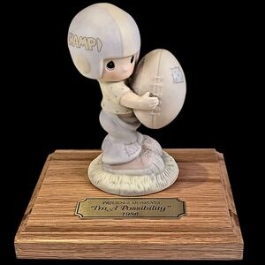 Precious Moments "I'm a Possibility" 1986 #100188, Flower Mark, Football Helmet